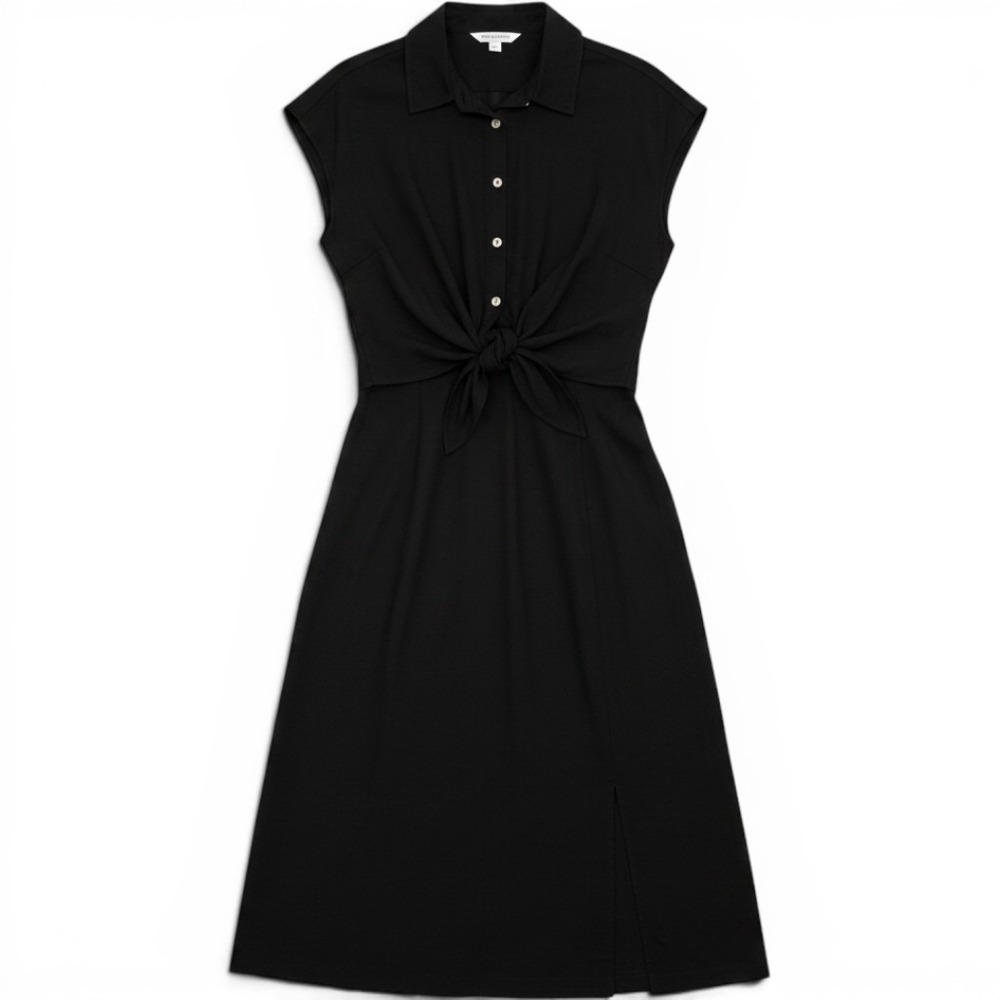 Old Navy Navy Blue Twist Front Cutout Midi Dress Linen Blend Sleeveless Large